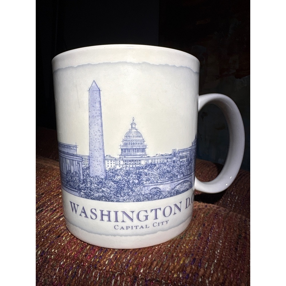 Starbucks Washington DC Capital City Metropolitan Profile Coffee Mug Blue White